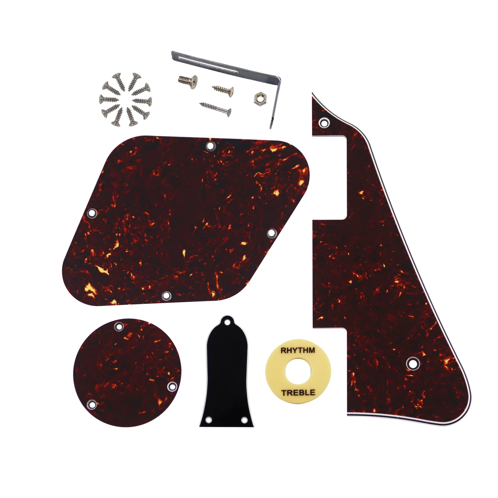 1 Set  Electric Guitar Pickguard Scratch Plate Backplate Switch Covers with  Bracket for LP Style Guitar Replacement, 10 Colors