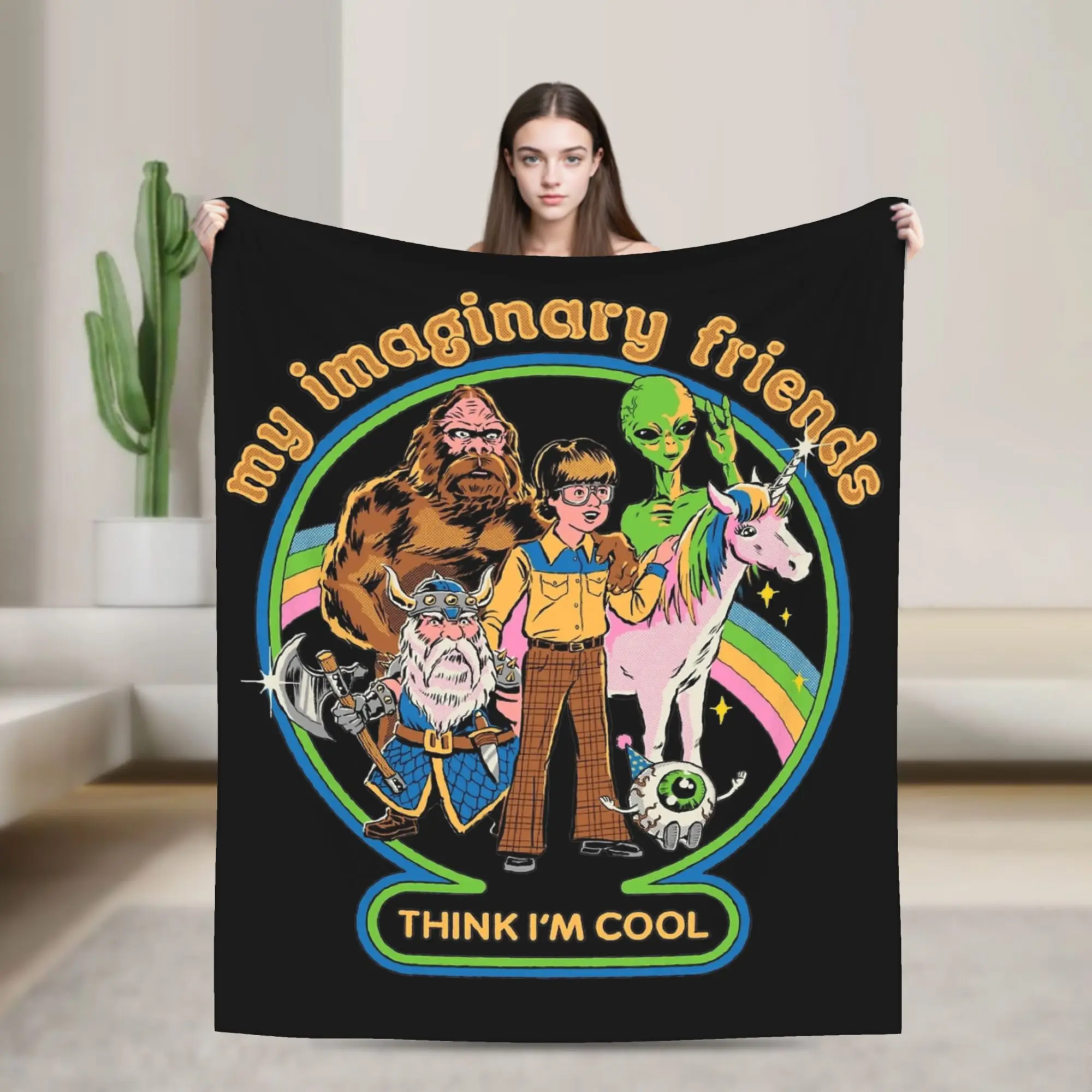 

Мои воображаемые друзья Хэллоуин готическое одеяло ностальгическое фланелевое винтажное теплое одеяло для дома всесезонное