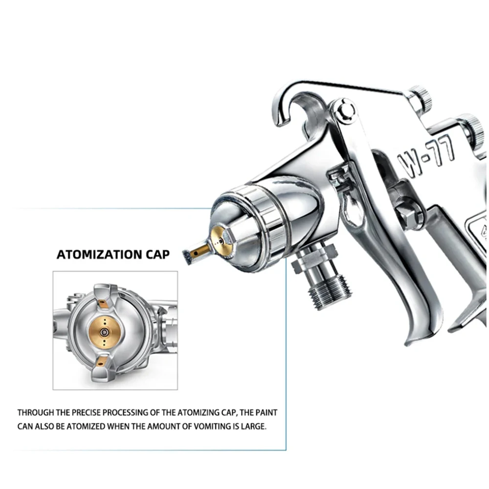 W-77 Paint Spray Gun, Paint Spray Gun with Flow Cup, 400ml,1000ml Volume, Diameter 2.0mm,2.5mm,3.0mm Spray Nozzle, For Paint Wor