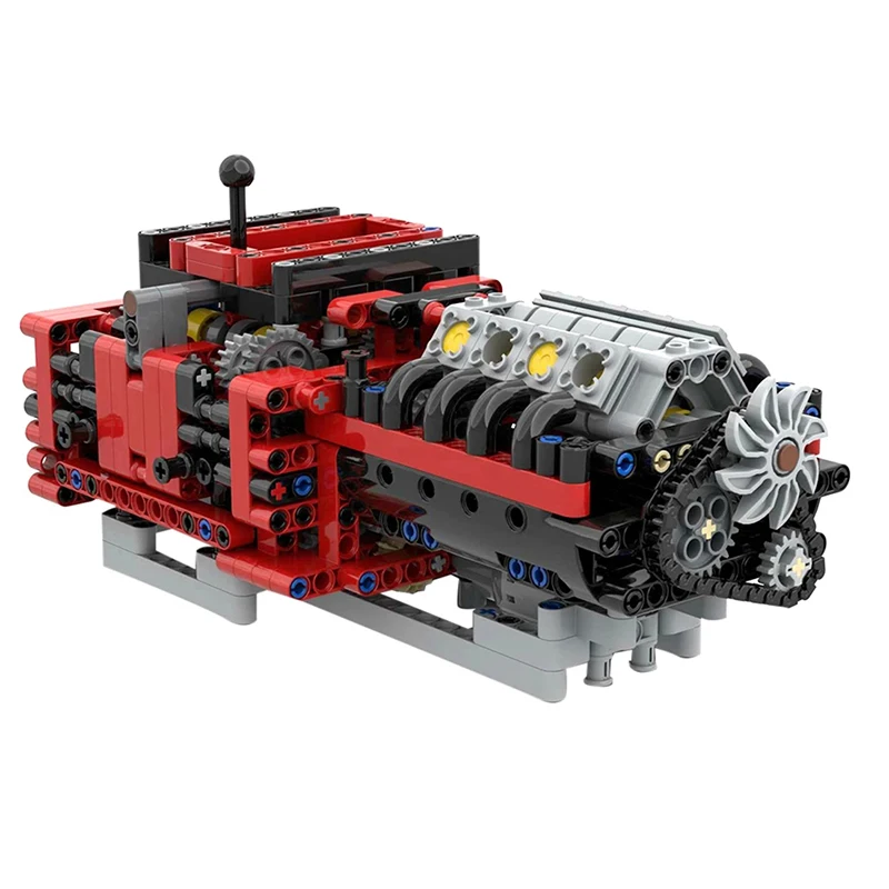 新しい技術マニュアル 8 速ギアボックスビルディングブロックモーター付き DIY 8 シリンダーエンジンアセンブリモデル子供のおもちゃ誕生日ギフト