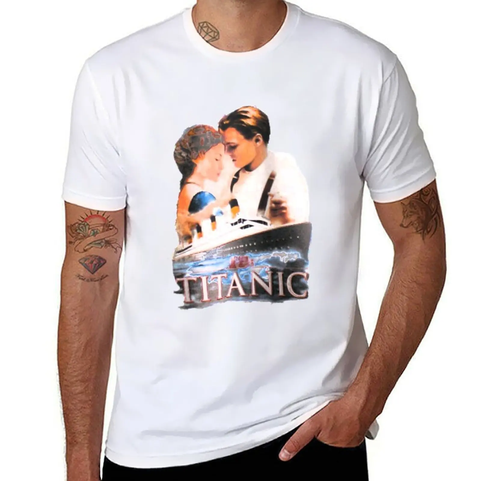 تي شيرت تيتانيك الرسمي لعام 1998، ليوناردو دي كابريو فينتاج، كيت وينسليت، قميص فيلم تيتانيك الرسمي، تي شيرت نجوم الشاشة #1