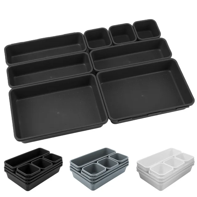 Szuflada do przechowywania Pudełko do przechowywania Kuchnia Łazienka Tace do przechowywania Pokrywa szafy Sundries Jewellery Holder 8szt/zestaw Make Up Organizer Box