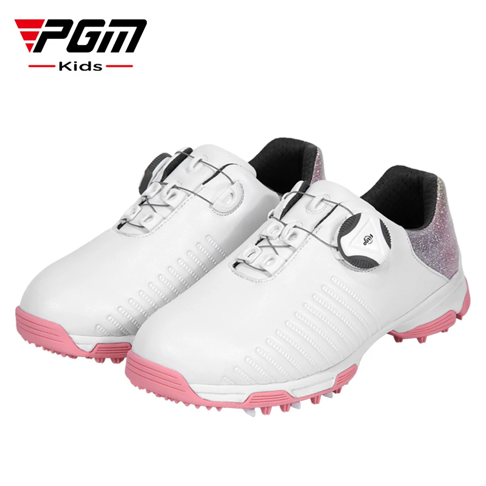 

PGM Kids Girl Golf Shoes Waterproof Super Fiber Casual Sports Teenage Girls Quick Lacing Breathable Non-Slip Sneakers XZ153