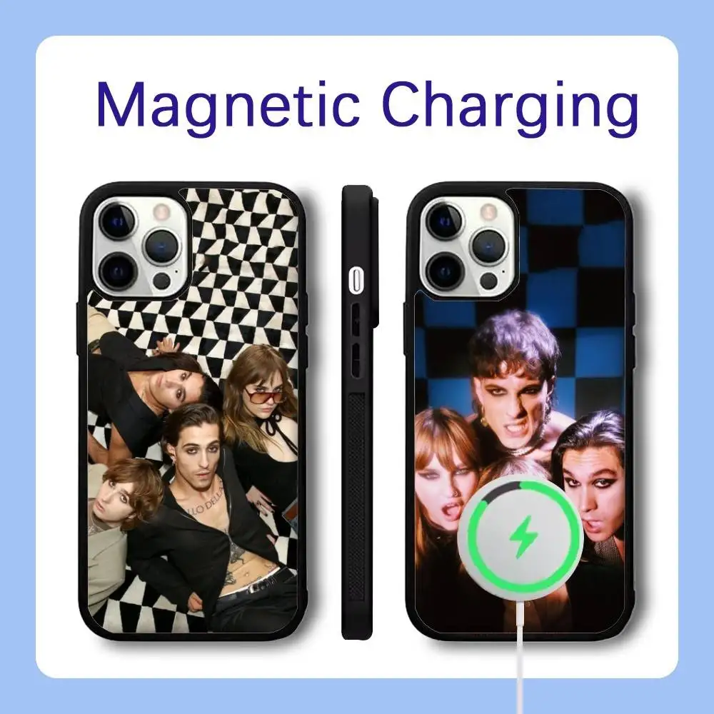 

M-Maneskin Rock Band Phone Case For iPhone 16,15,14,13,12,11,Pro,Max,Plus,Mini,SE Magsafe Magnetic Wireless Charging