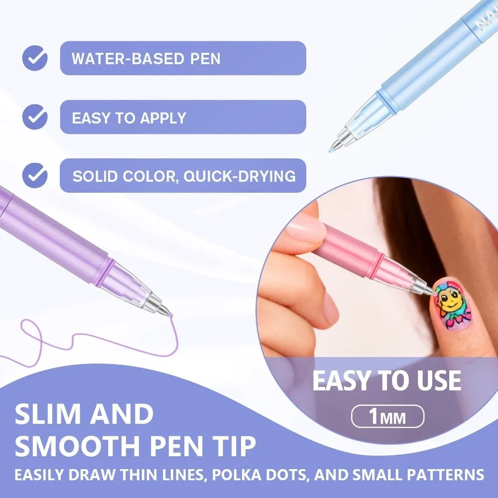 

10/12 Colors 10/12 Colors Nails Art Marker Pens Quick Dry Art Nail Decoration Nail Brush Marker Sets Waterproof Manicure Tools