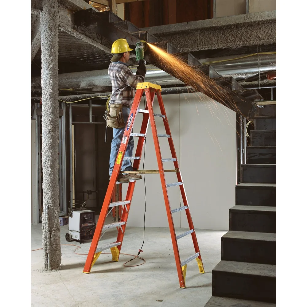 300-Pound Duty Rating Fiberglass Twin Step Stool,