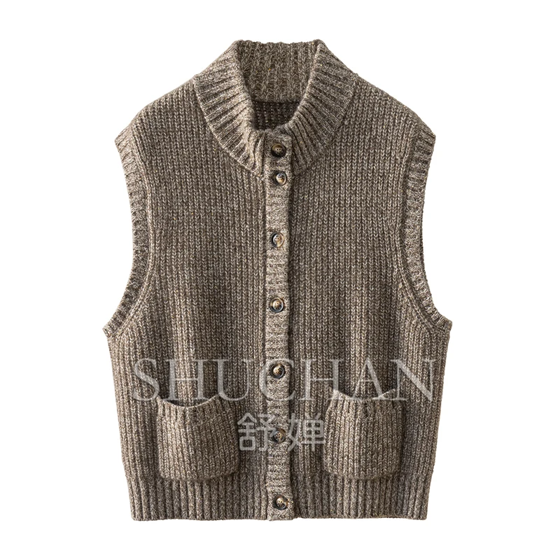 91.3% Cashmere Sweater Vest Women Knitted Vest for Women  Sweater Women 2024 Autumn Winter Sueter Mujer Invierno