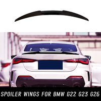 For 2020 21 22 23 BMW 4 Series G22 G23 G26 M4 Style Car Rear Trunk Lid Boot Ducktail Lip Spoiler Wings Black Carbon Accessories