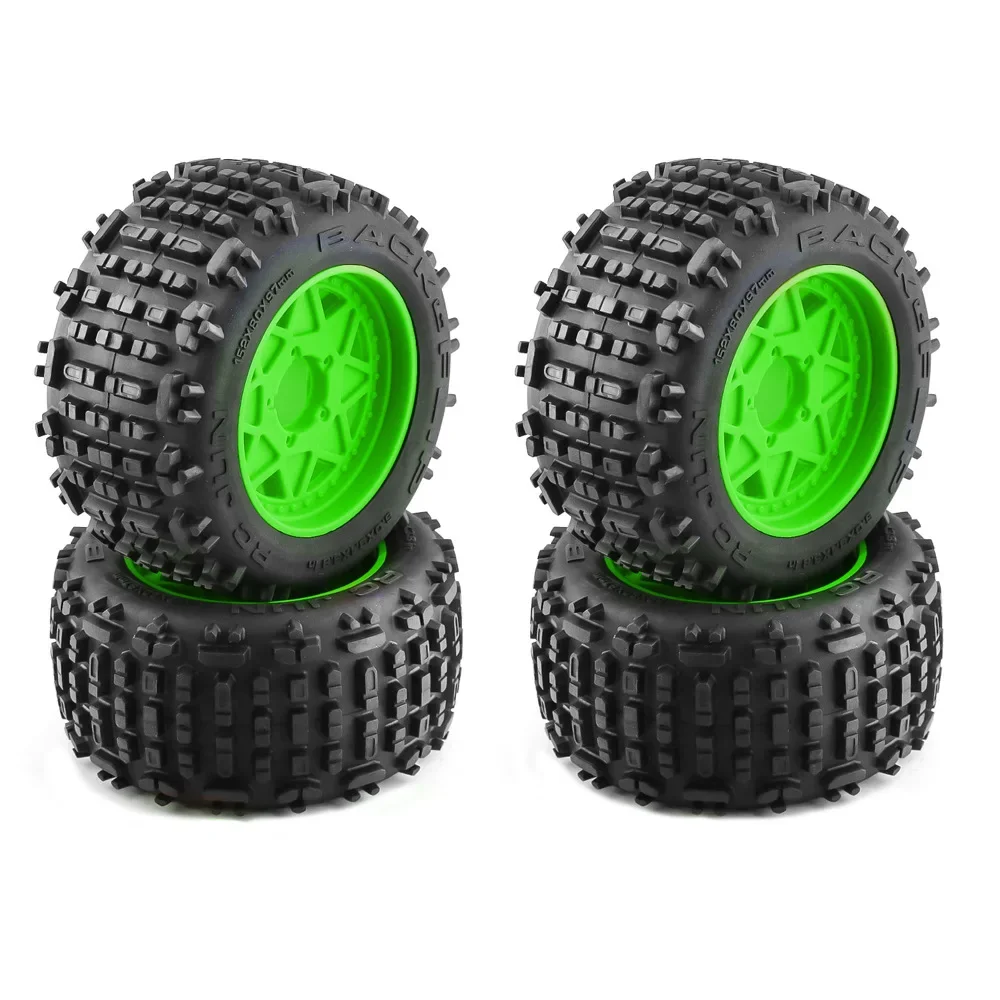 1 conjunto de pneus de caminhão de curso curto 158mm 1/8 1/10 com roda sextavada de 12mm 14mm 17mm para carro Slash ARRMA SENTON HSP HPI RC