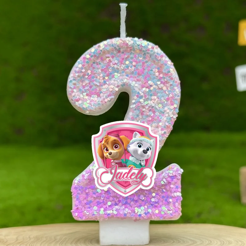 Cartoon Paw Patrol Thema Kerze 0-9 Nummer Geburtstag Kuchen Jahrestag Party Baby Dusche Kerzen Szene Dekoration Lieferungen – Detail 2