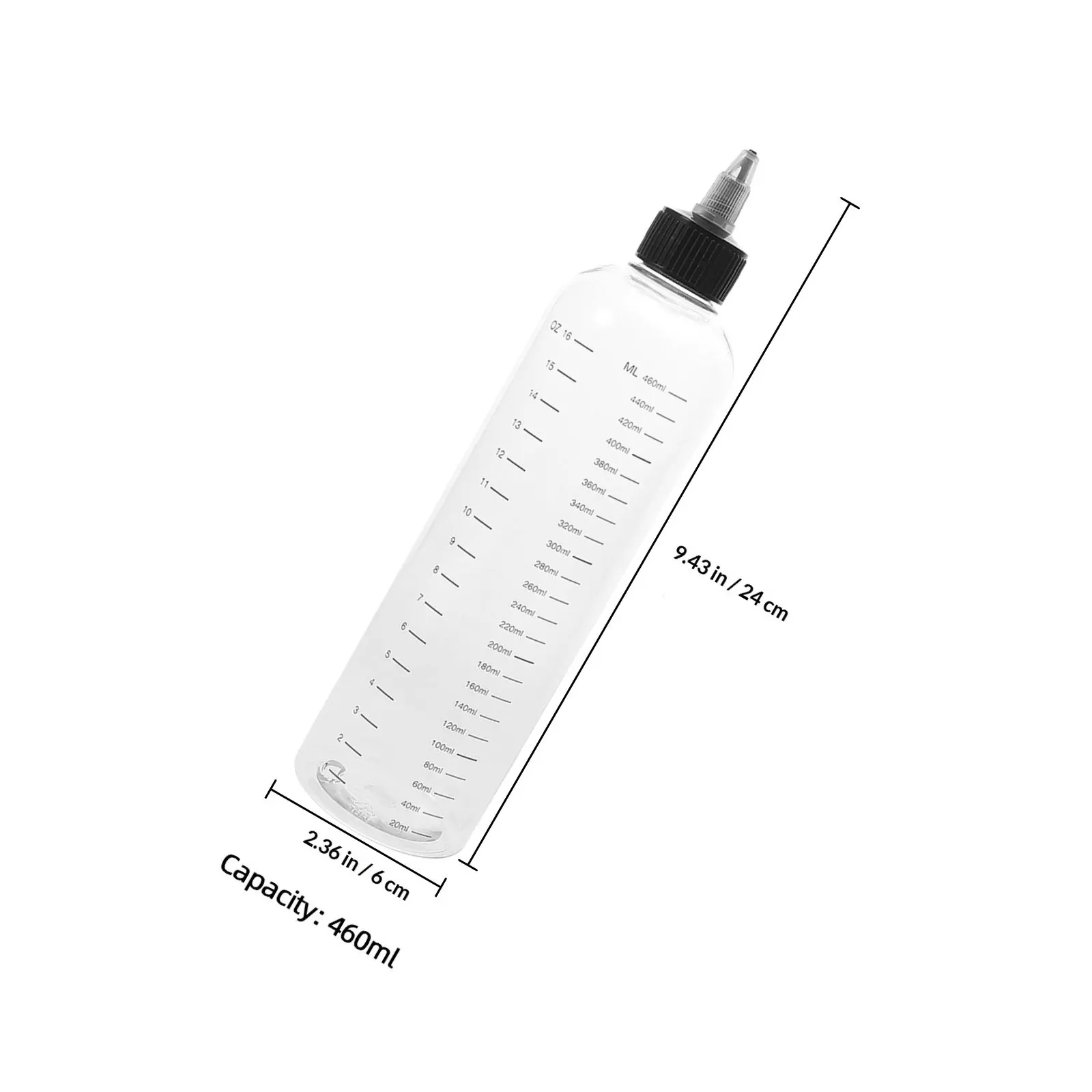 2Pcs Hair Dye Applicator Bottles Transparent Graduated Squeeze Bottles Reusable Salon Personal Hair