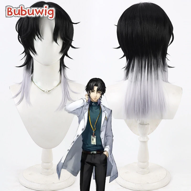 

Bubuwig Synthetic Hair Kitazato Kira Cosplay Wigs Game Persona 5：The Phantom X Long Black Mixed Silver White Wig Heat Resistant