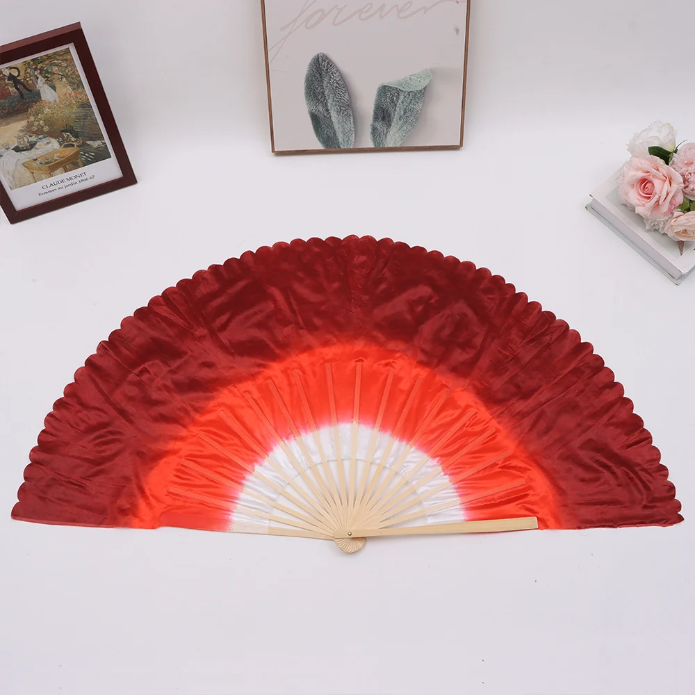 

31cm Bamboo Chinese Short Bellydance Fan Colorful 10 Styles Children Bamboo Fans 10/20cm Half Circle Silk Hand Dye Adults Fan