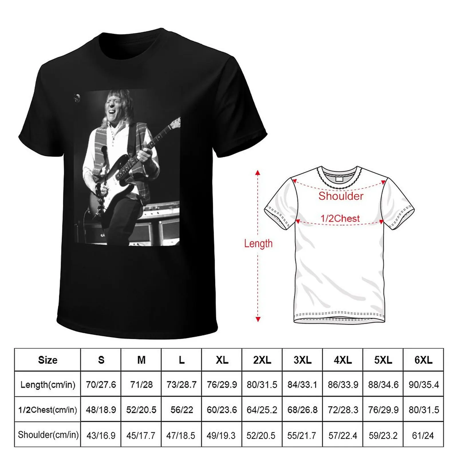 Robin Trower BW Photograph T-Shirt t shirts for man cotton T-Shirt