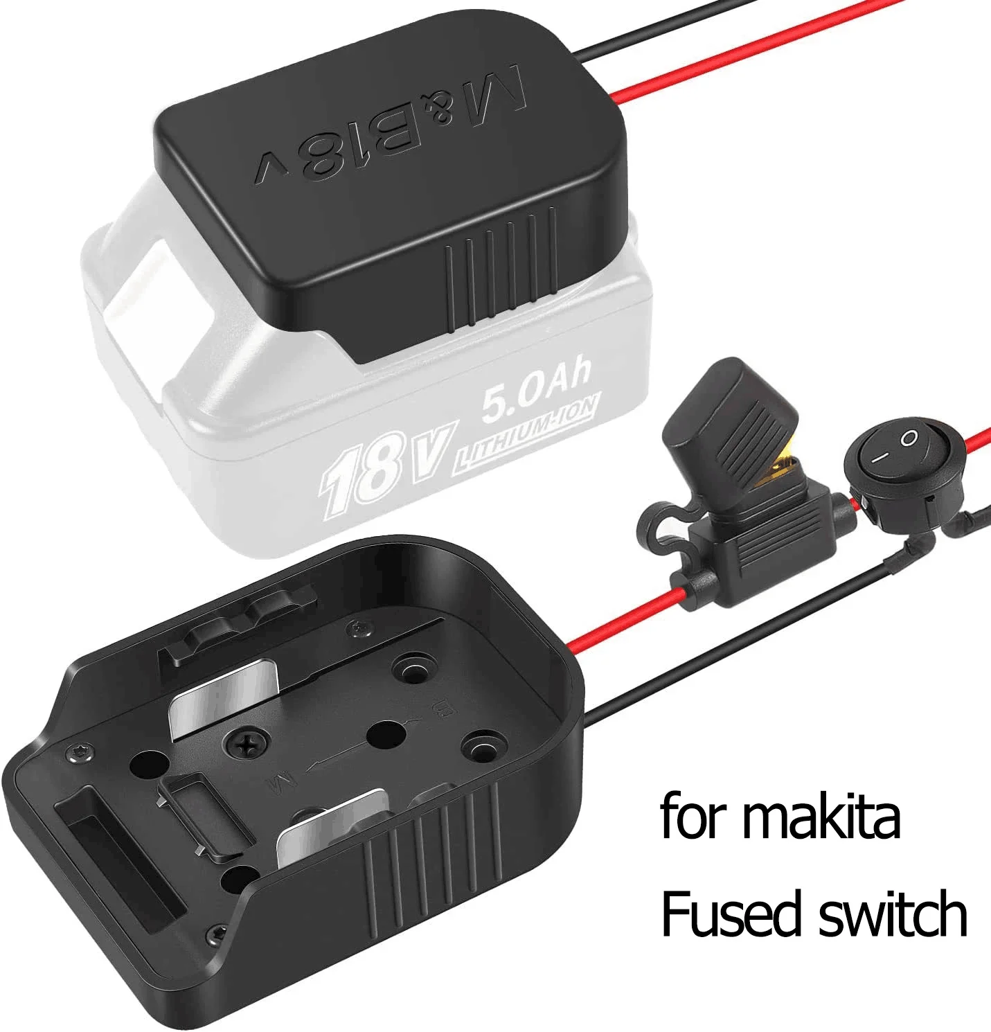 Battery DIY Adapter For makita 18V Lithium Battery Power Wheels Adapter with Switch Fuse for RC Truck Robotics Toys