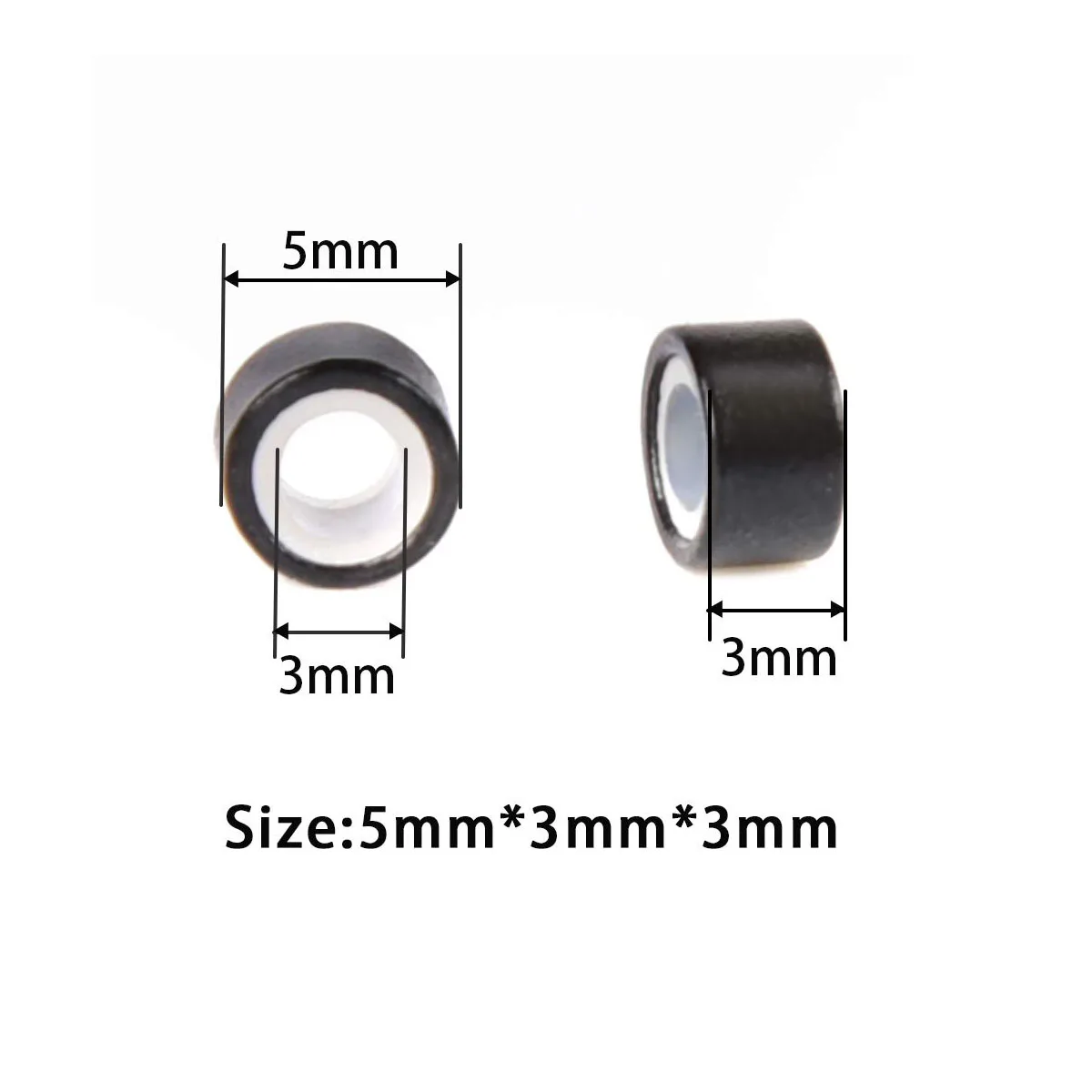 10000pcs/bag 5.0*3.0*3.0mm Silicone Rings Microlinks Hair Beads for Dreadlock Feather Hair Extensions Tools Accessories