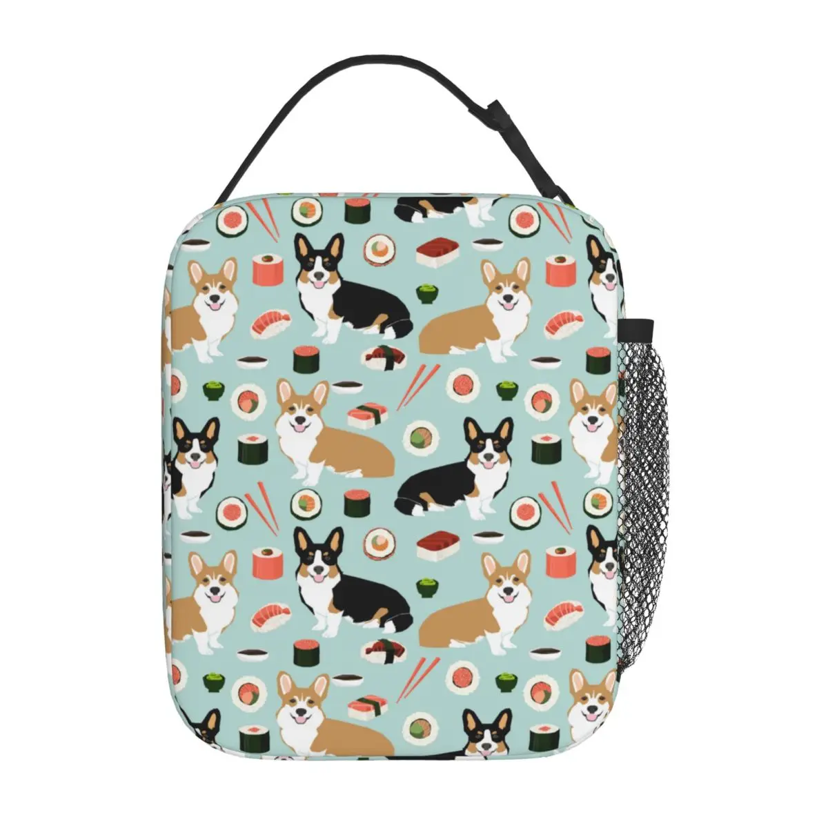 

Corgi Dogs Sushi Food Insulated Lunch Bags Portable Animal Reusable Thermal Bag Tote Lunch Box Office Outdoor Men Women