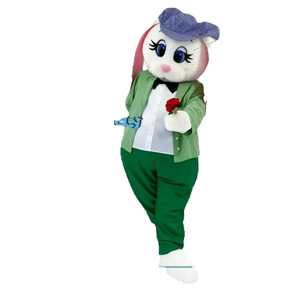 

Disney Green Suit Rabbit Mascot Costume Easter Bunny Walking Doll Clothes Halloween Christmas Fancy Party Accessories