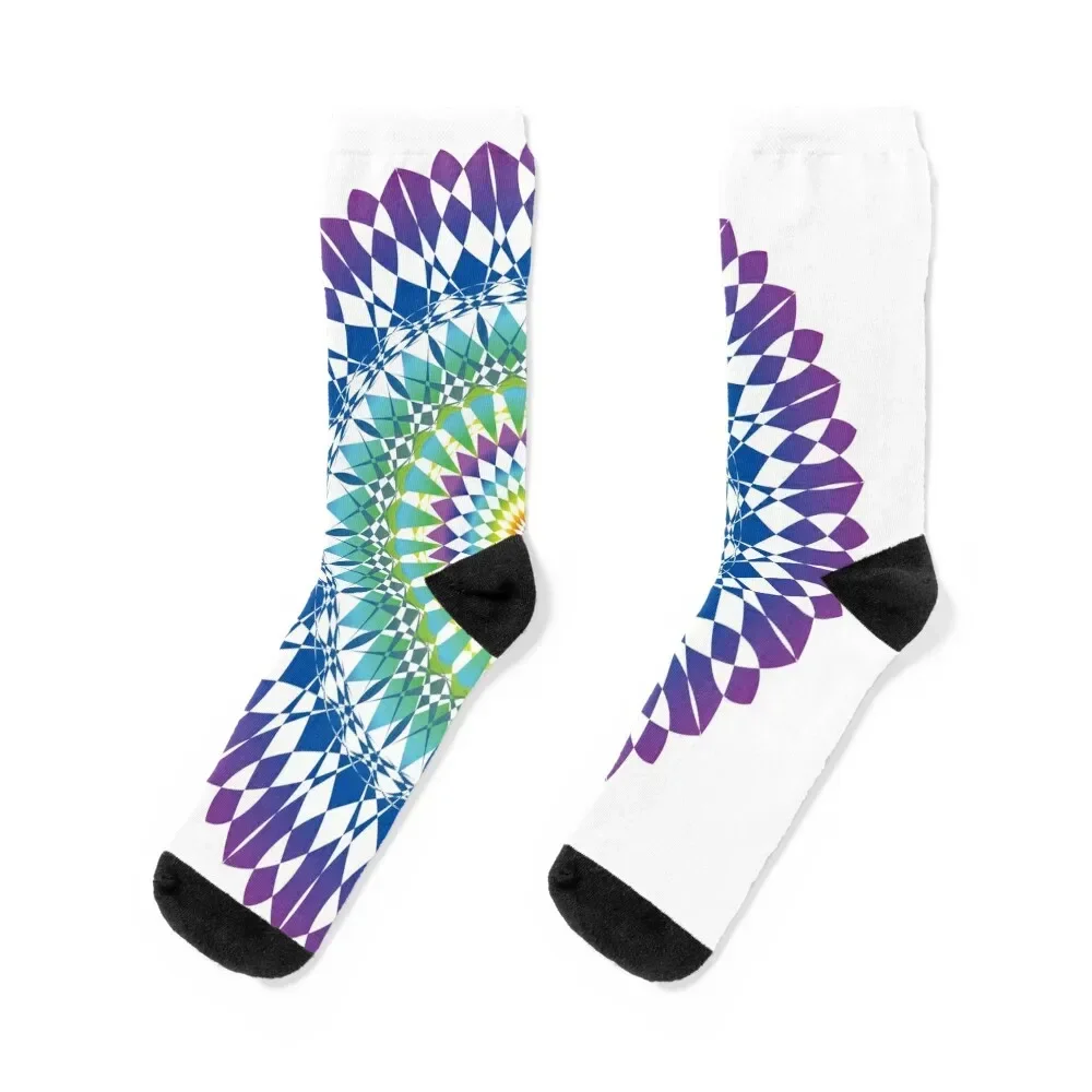 Rainbow Mandala Socks anti-slip with print winter sports stockings Man Socks Women's