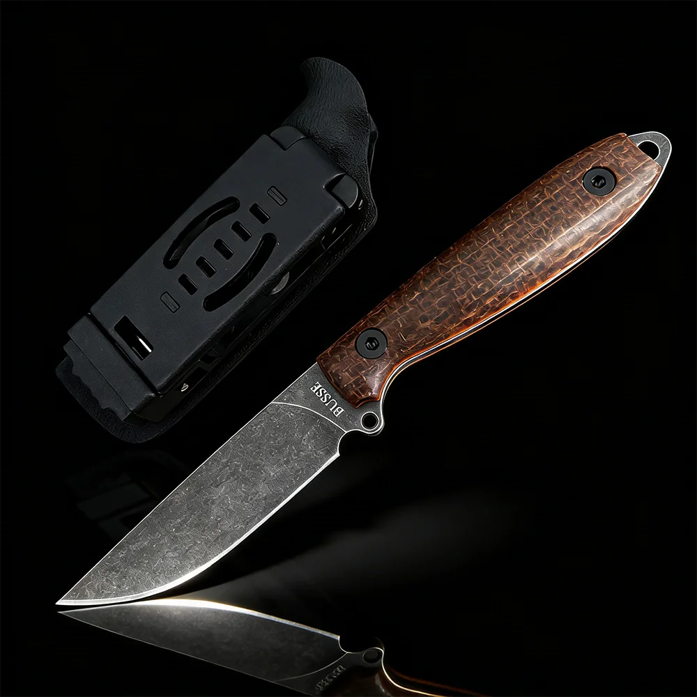 Outdoor Fixed Blade Knife 7Cr13Mov Kydex Sheath Camping Fiel