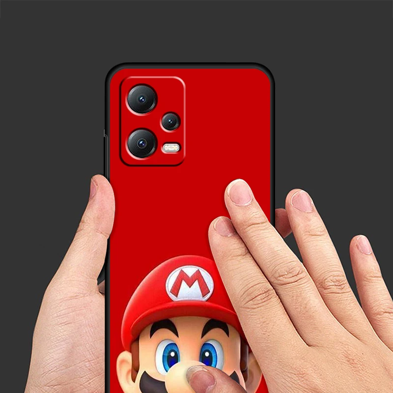 Anime Super M-Mario Cartoon For Xiaomi Redmi Note 13 12R 12 12S Turbo 11 11T 11S 10 10S Pro Plus 5G Black Soft Phone Case