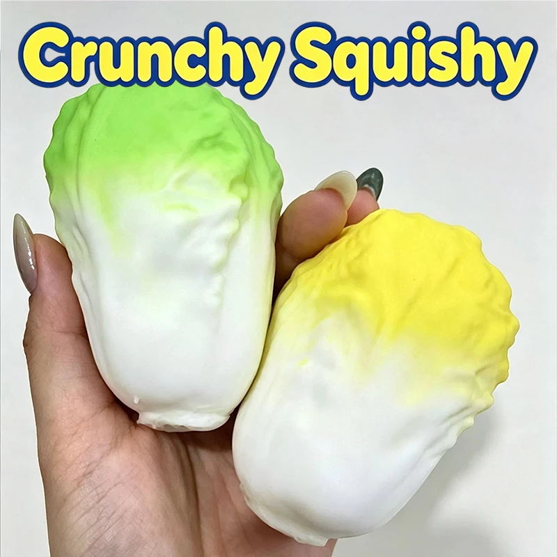 Cabbage Crunchy Squishy Handmade Ball Moldable Squeeze Toy Round Blocks Filled Decompression Sensory Fidget Toy Holiday Gifts