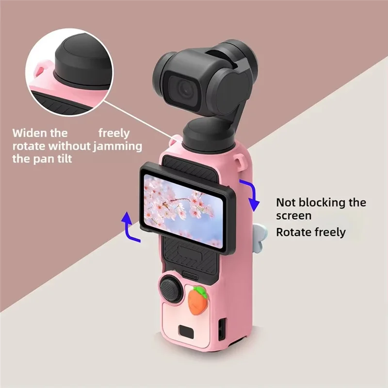 FFYY-Screen Body ป้องกันซิลิโคนอ่อนนุ่ม Anti DROP สําหรับ DJI POCKET 3 กีฬาอุปกรณ์เสริมสําหรับกล้องสีชมพู