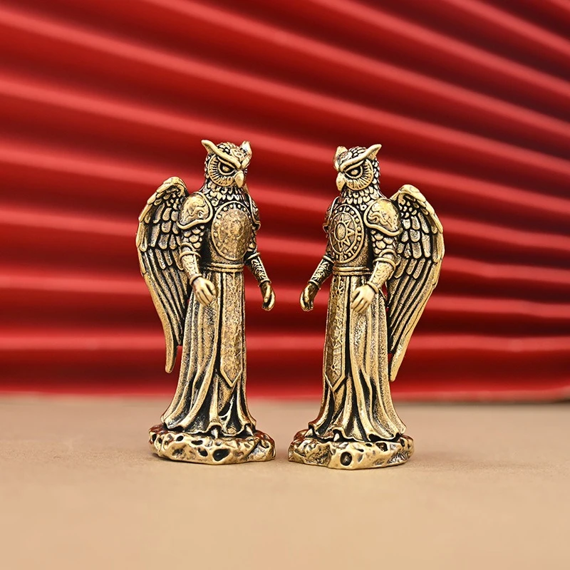 Antique Brasses Owl Figurine Home Decors Mystical Wizard Inspired Collectible Art Piece Miniature Statue Collectible