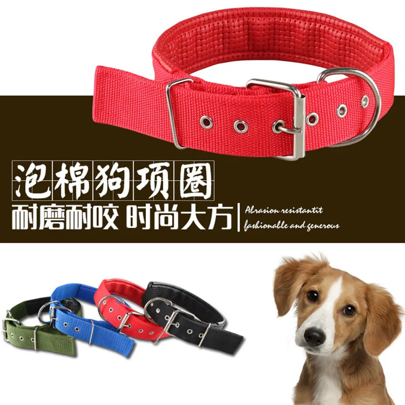 الياقات الصلبة طوق الكلب النايلون للكلاب الصغيرة والمتوسطة والكبيرة تيدي كيجي بيتبول بولدوج بيغل