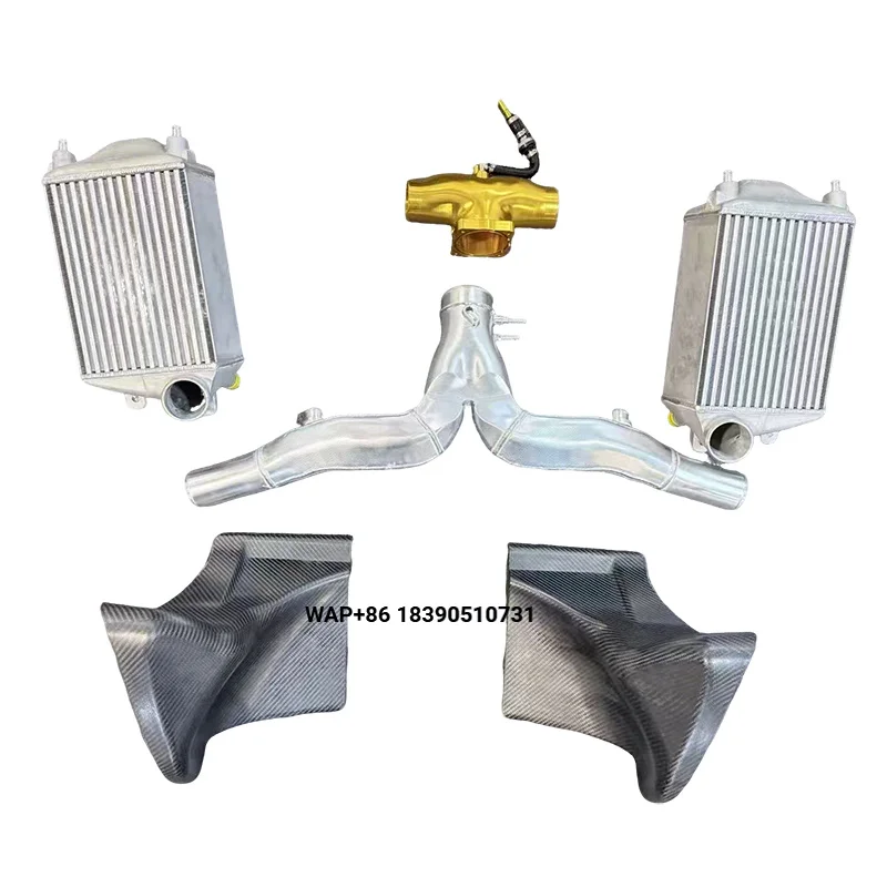 Intercooler with Carbon Fiber Shroud CNC Billet Y- Pipe and Intake Plenum for  991.2 3.0T