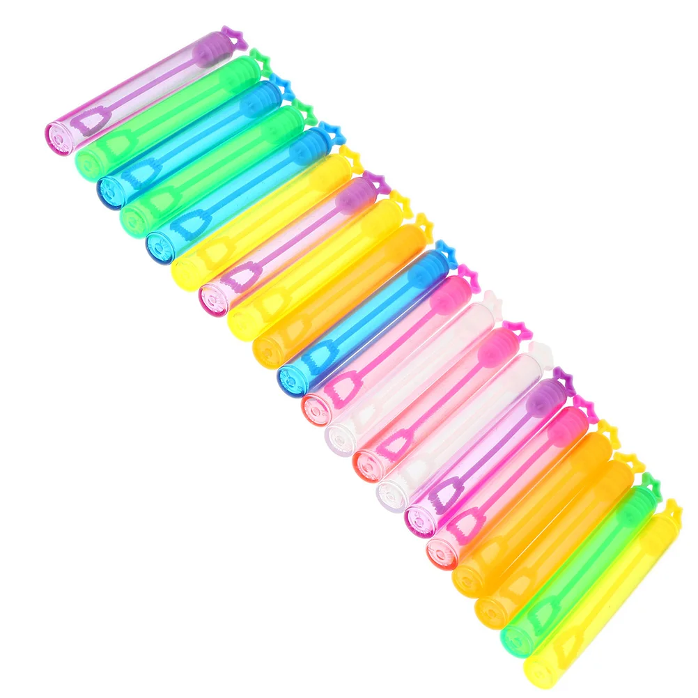 30pcs Empty Bubble Wands Star Shaped Colored Plastic Refillable Tubes For Kids Outdoor Party Favors Goody Bags Bubble Wand