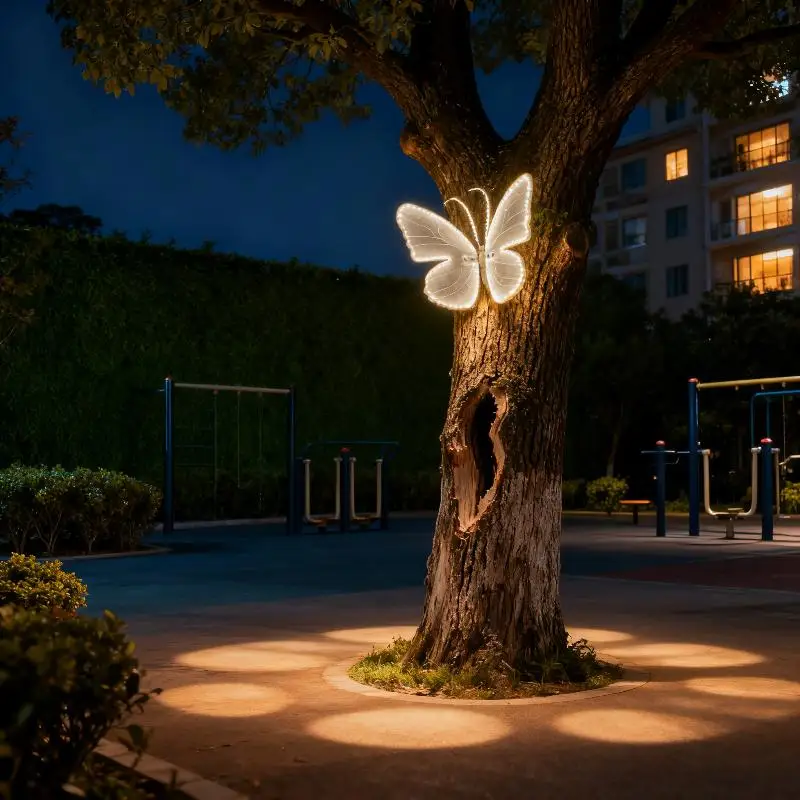 40/60CM LED Butterfly String Lights - Dynamic/Static Modes with Transformer for Outdoor Holiday & Party Decor