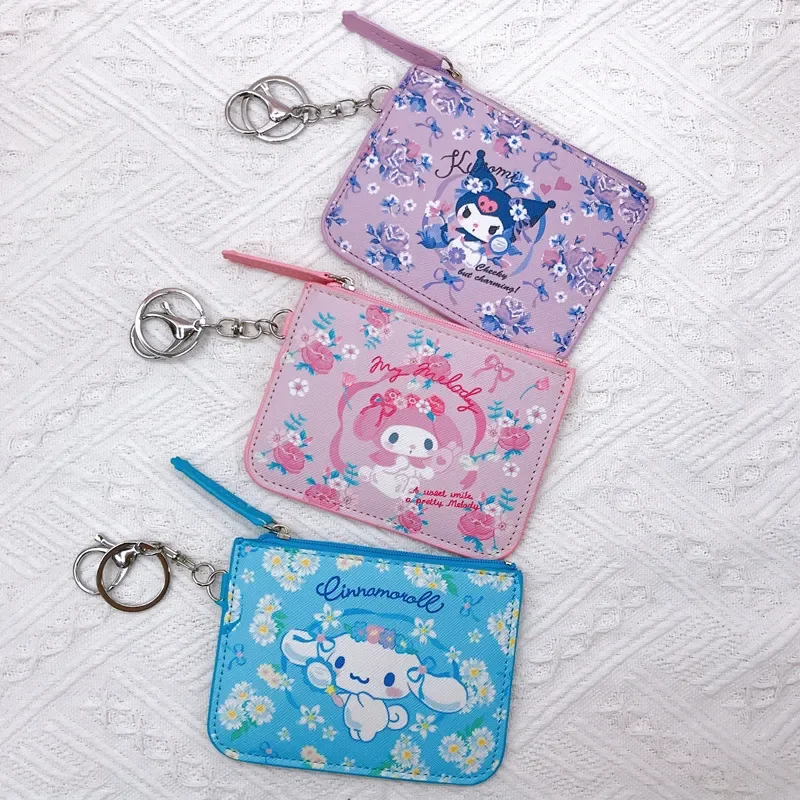 Hello Kitty Purse Melody Coin Pouch Clutch Bag Kids Purses Cute Wallet  Kuromi Key Ring Card Holder Pures and Bags Mini Purse