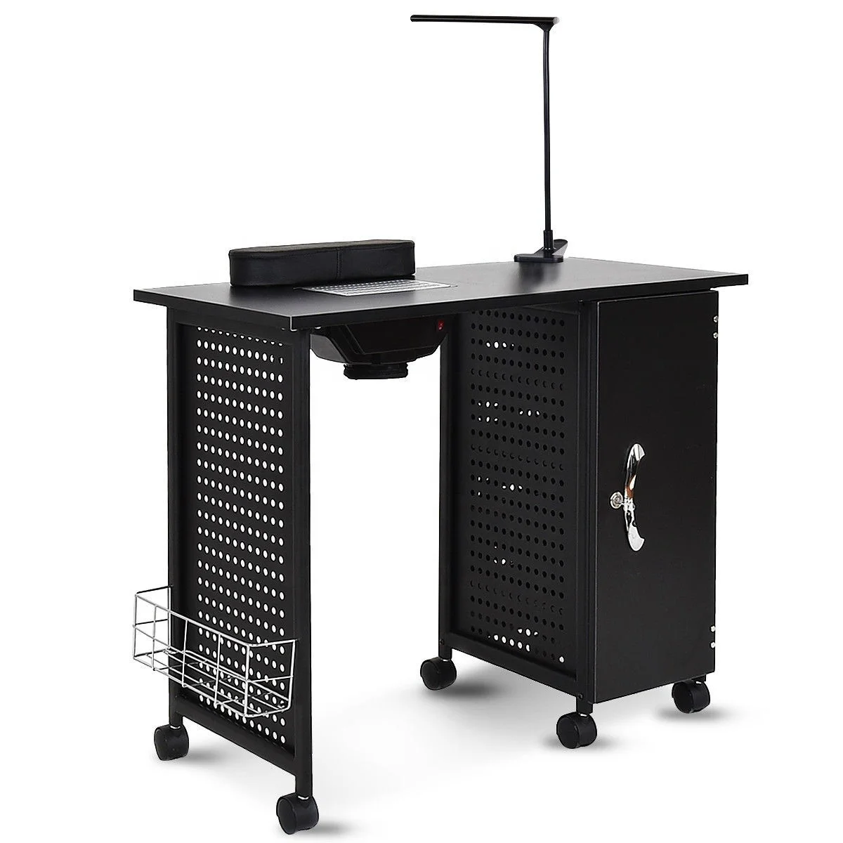 Wholesale Manicure Table With Ventilation;Black Living Room Cosmetic Table;Luxury Nail Table Spa Furniture For Beauty Salon