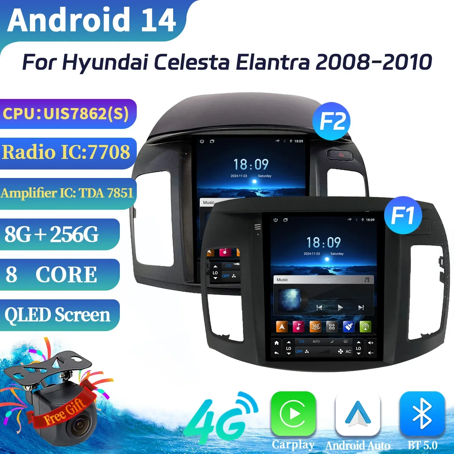 

9.7" Android Car Stereo Radio Multimedia Video Player For Hyundai Celesta Elantra 2008-2010 Navigation Carplay Automotive Screen