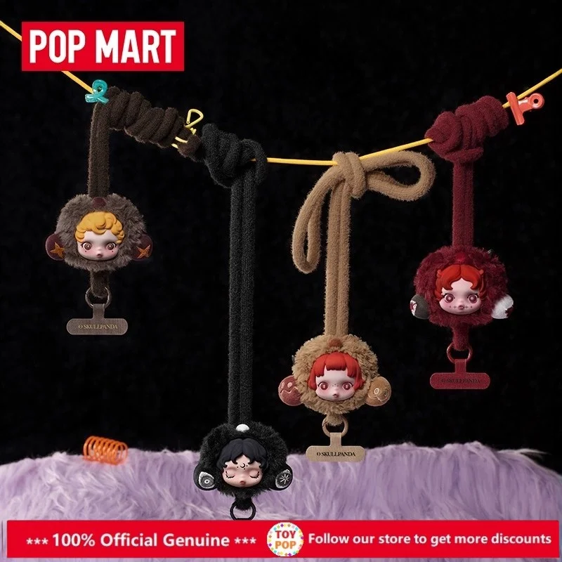 

POP MART SKULLPANDA YOU FOUND ME Серия Ремешок для мобильного телефона Слепая коробка Игрушка Орнамент Фигурки Куклы Аниме Фигурка Угадай Сумка Подарок