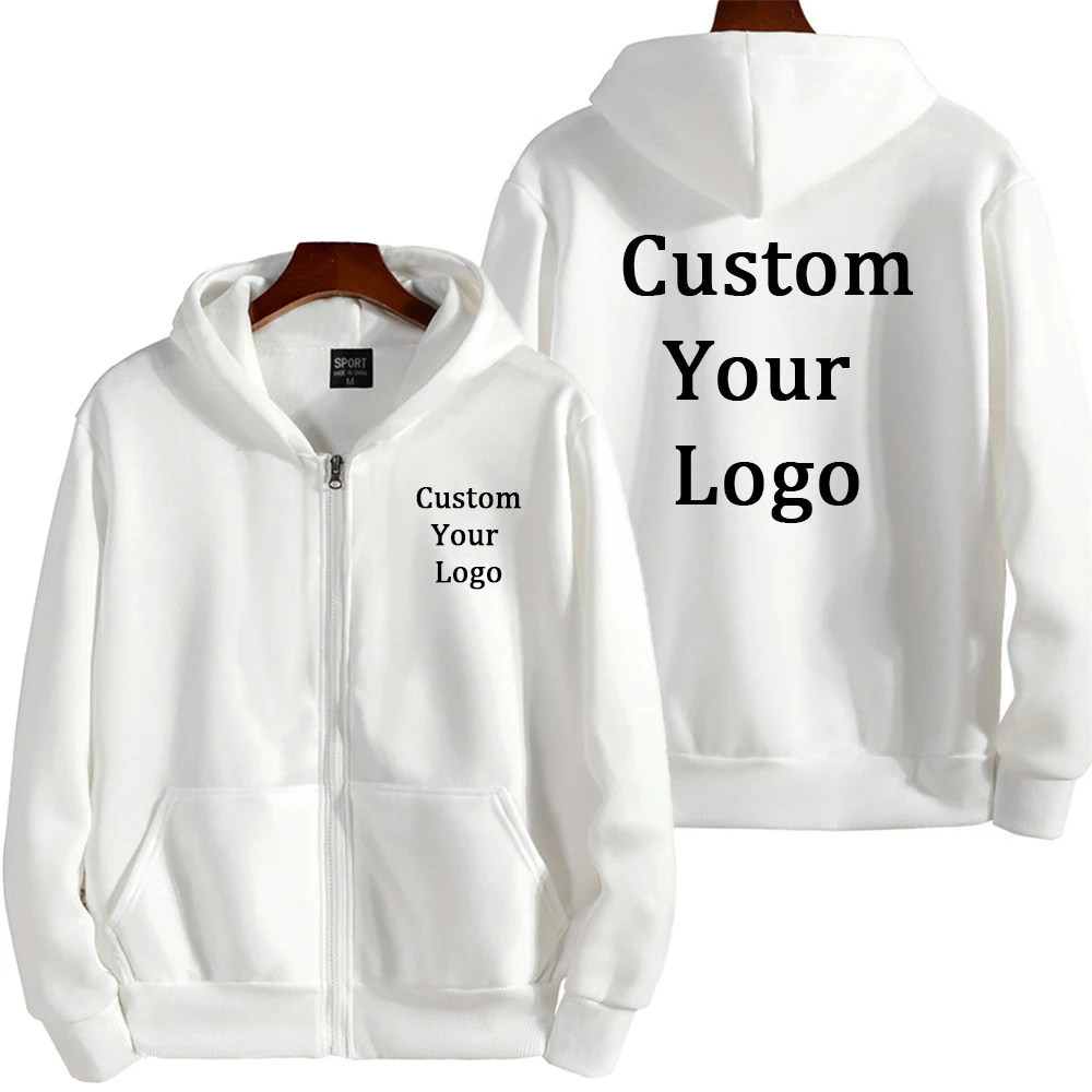 Conjuntos personalizados DIY diseño de logotipo hombres mujeres cremallera sudaderas con capucha chaquetas casuales sueltas pantalones de chándal de