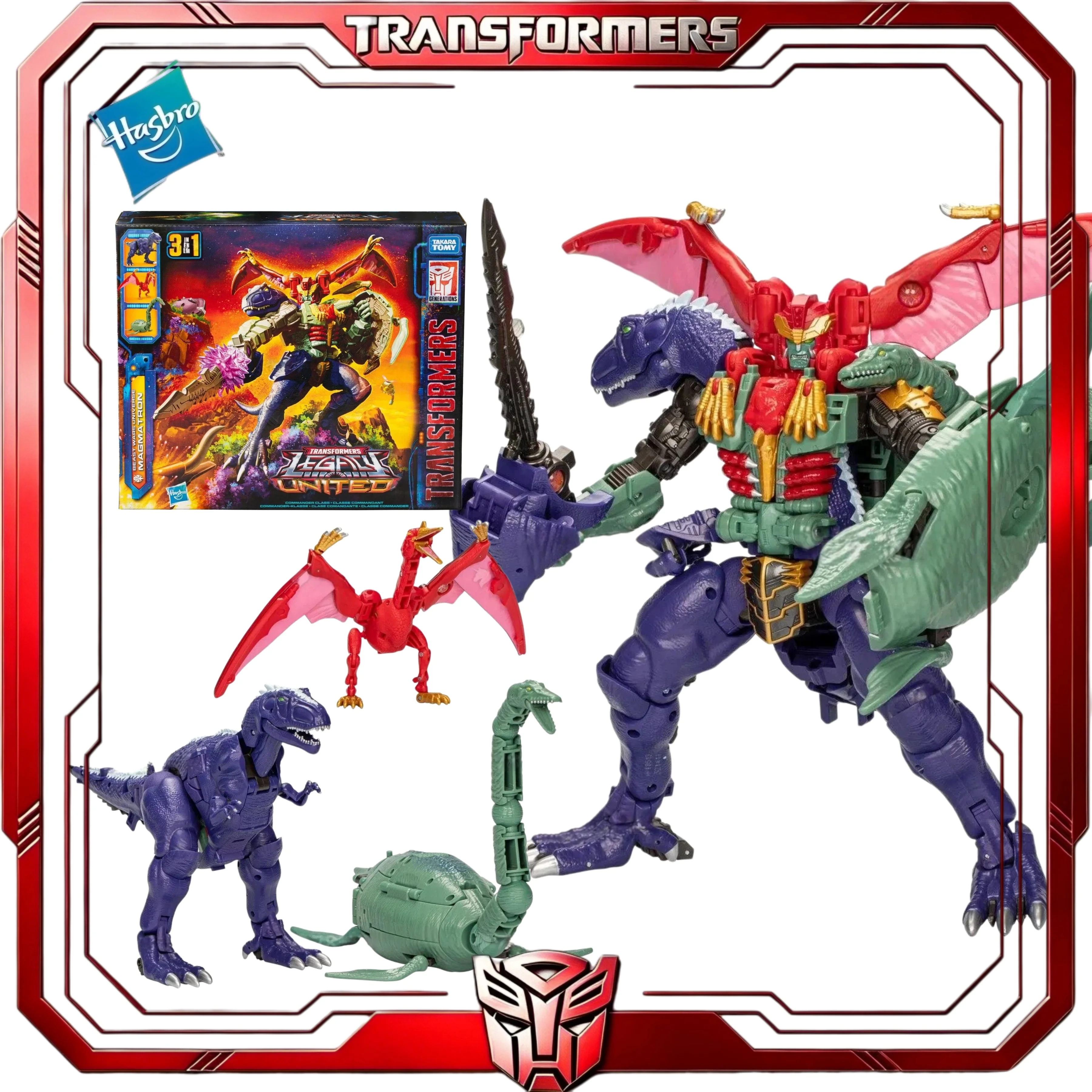 Op voorraad Transformers Legacy United Commander Magmatron Hasbro Beast Wars 3-in-1 verzamelbaar actiefiguur speelgoedcadeau voor fans