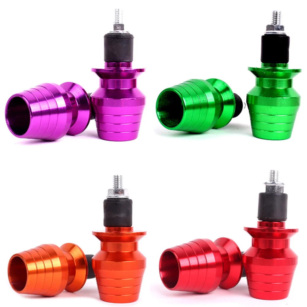 

2 pcs Universal Motorcycle Handlebar End Plugs Aluminum Anti-Vibration Caps For Protection Round Balancing Terminal Red