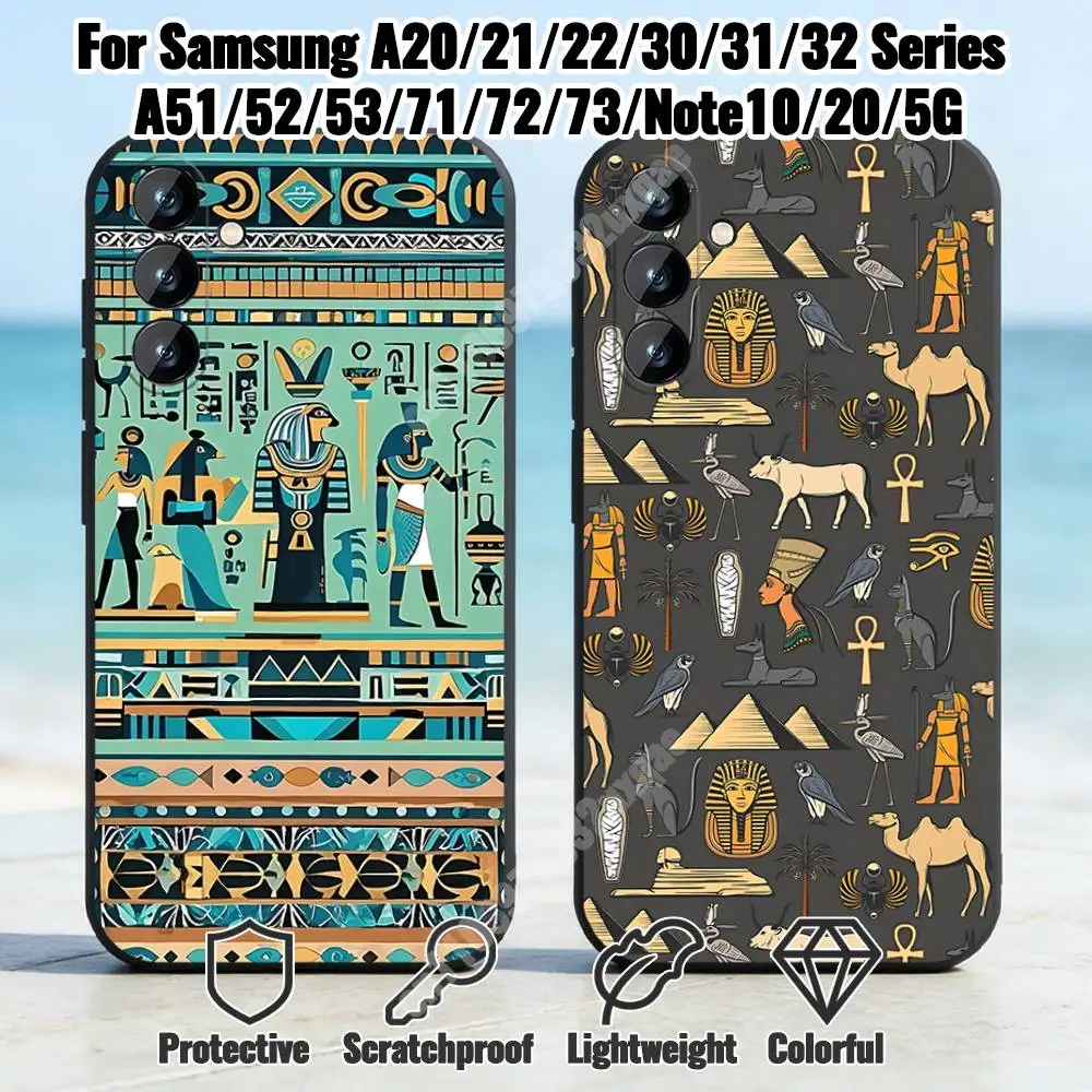 Mysterious Egyptian Pattern Phone Case for Samsung Galaxy A73 72 71 70 A53 52 41 40 A32 31 30 Note20 Note10 Note9