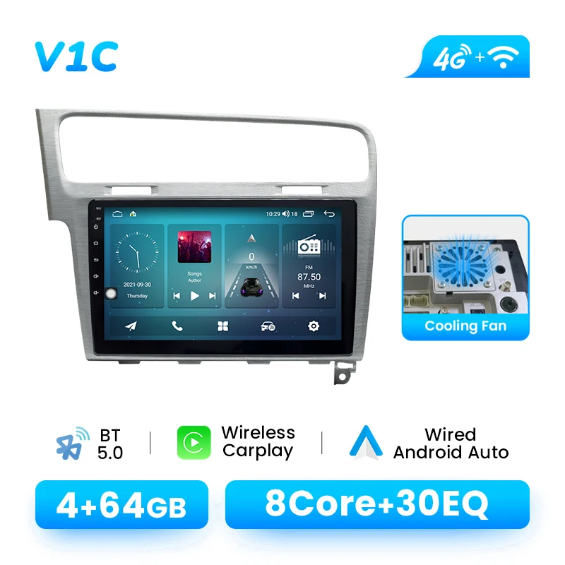 Draadloze Carplay GPS Auto Multimedia Speler Voor VW Golf 7 2013-2017 Android 14 Radio 1280*720 IPS navigatie DSP AI Voice