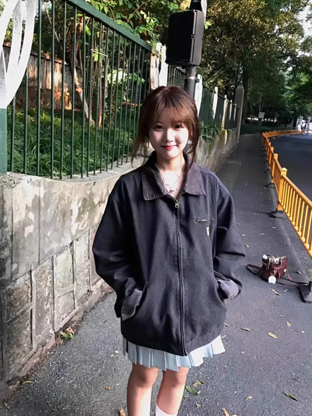 Jaet – vêtements de travail rétro américains pour femmes, coupe ample, col Design Sensation, petit ence, couleur Colion, manteau d'automne et d'hiver