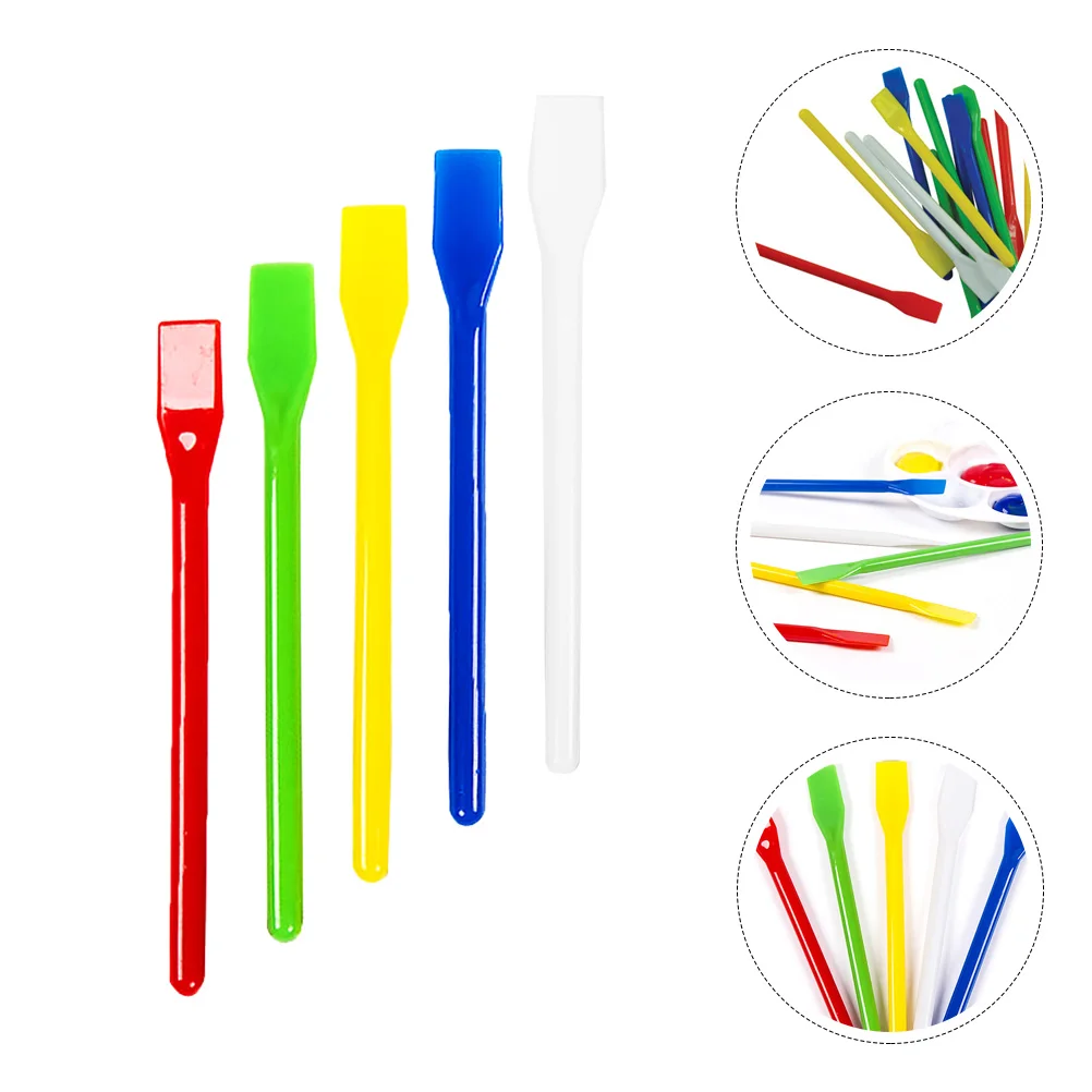 20 Pcs Paint Mixer Stir Sticks Plastic Mixing Rods for Gouache Tempera Blending Colors Crafting Tools Art Supplies