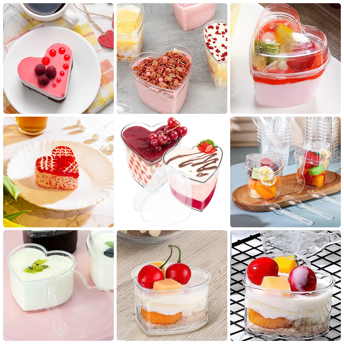 50 pz Mousse Tazza Dessert Budini Cheesecake Parfait Tazze Contenitore Cupcake per Crema Budino Frutta Gelato Gelatina Yogurt Tazza