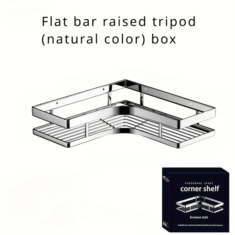 Easy Install Shower Shelf Set No Drilling Shower Rustproof and Waterproof Bathroom Rack Adhesive Corner Tray