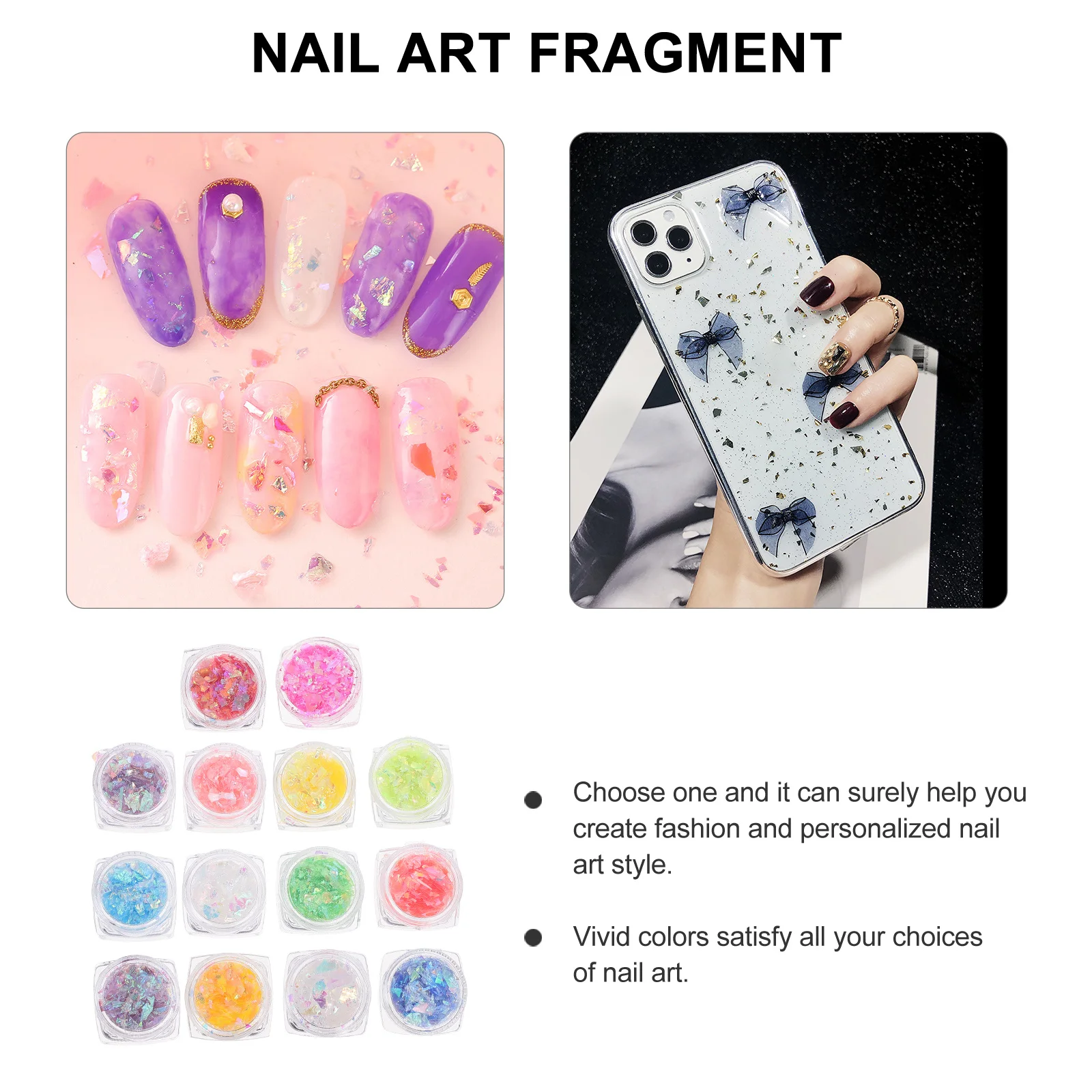 

14 Boxes Nail Art Stickers Japanese Style DIY Glitters for Manicure Decorations Lightweight Premium Material Fingernail Sequins