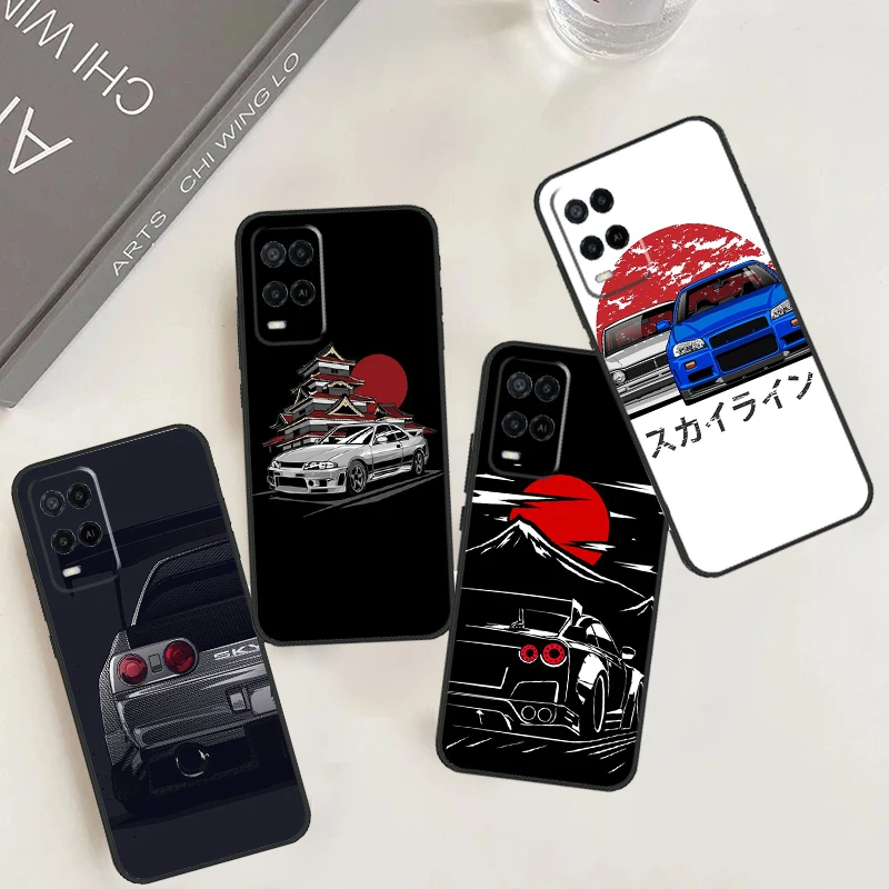 JDM Skyline Car For OPPO A54S A57S A53S A58 A78 A98 A16 A76 A96 A54 A74 A94 A17 A77 A5 A9 A15 A52 A72 Case