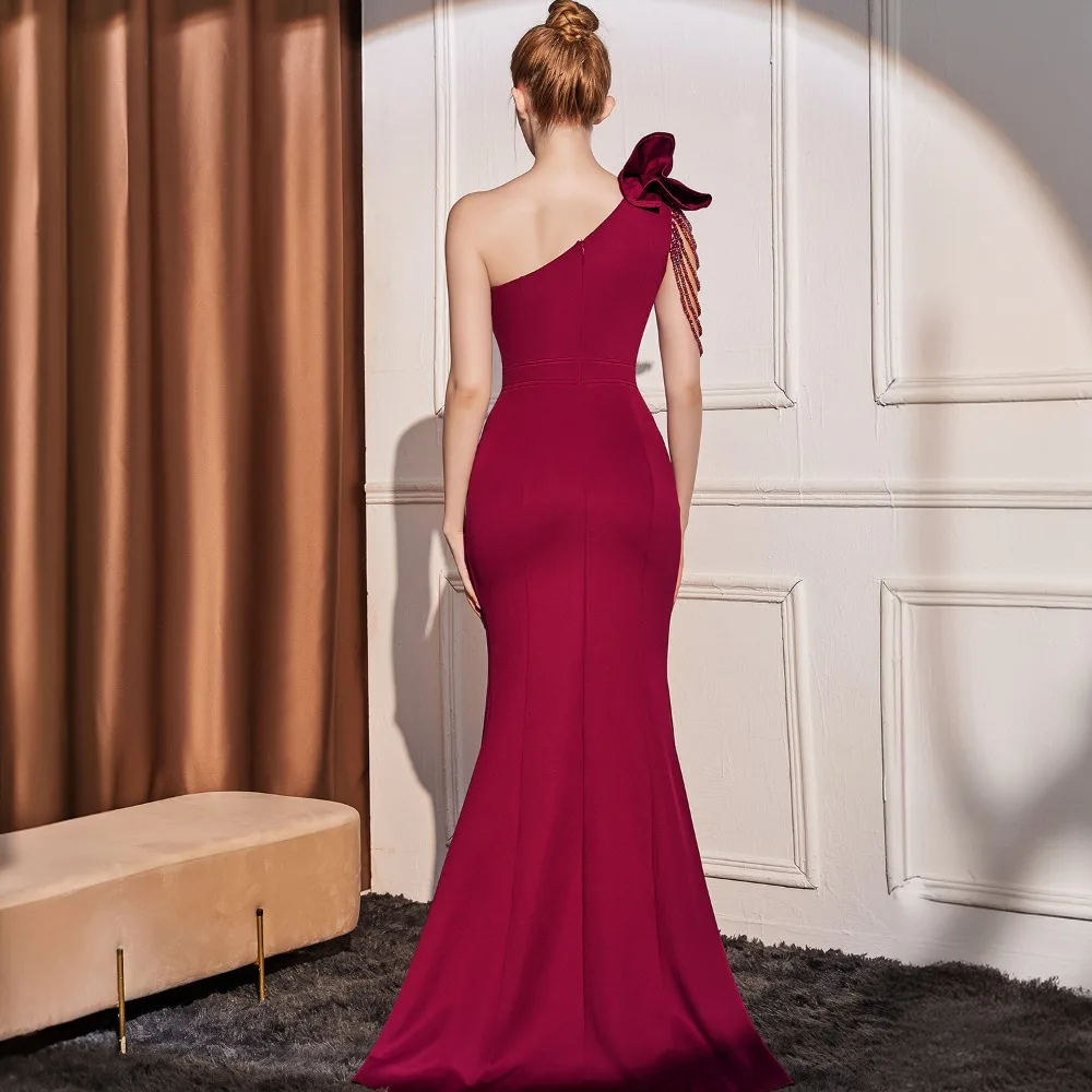 Abito da vacanza di Natale Abito lungo con spacco laterale a vita alta che dimagrisce Liscia la tua silhouette Abito dal carro armato sexy europeo