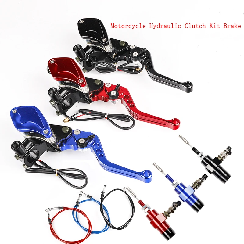 Motorcycle Hydraulic Clutch Kit Brake Master Cylinder Oil Hose Brake Levers Kit For Honda Yamaha Suzuki Kawasaki Dirt Bike