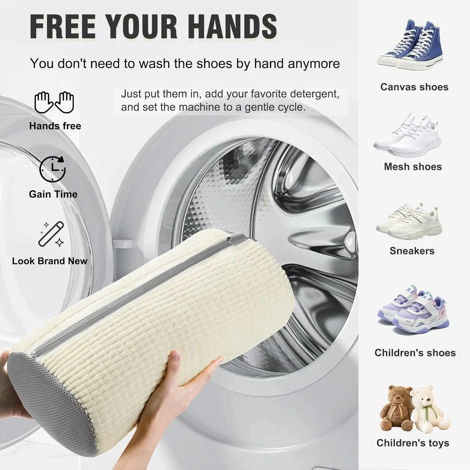 2Pcs Shoe Laundry Bags for Washing Machine Extra Large Breathable Mesh Laundry Shoe Bag with Double Zipper Closure for Sneakers